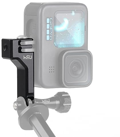 HSU Staffa verticale in alluminio adattatore gomito adattatore per GoPro Hero 11/10/9/8/7/6/5/4 Session AKASO Campark e altre action camera