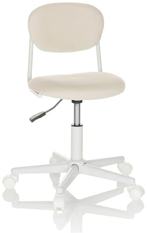 hjh OFFICE Kinderdrehstuhl KIDDY Base I Stoff, Kinder Schreibtischstuhl höhenverstellbar, Beige, 719238