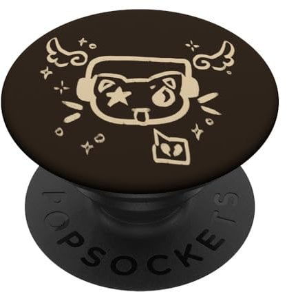 90s Y2K Cat with Headphone Headset PopSockets Swappable PopGrip