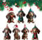 Ellxen 7 Stück Dackel Weihnachtsbaumschmuck Cute 2D Acryl Weihnachtsdekoration,lustiges Weihnachtsanhänger, Weihnachtsdekoration für Veranda, Flur, Büro, Wohnheim, Urlaub, Hundegeschenke
