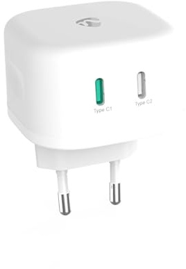 Netzladegerät - 45 W - GaN - Schnellladefunktion - 2.25 A / 3.0 A - Anzahl der Ausgänge: 2-2X USB-C - Automatische Spannungswahl