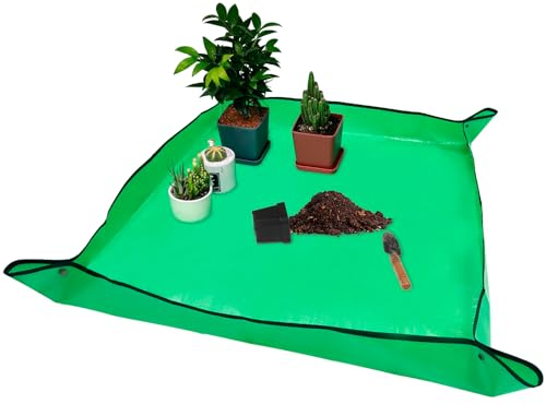 39.4 x 39.4 Extra Large Repotting Mat for Transplanting & Potting Soil Mess Control, Waterproof Plant Potting Mat, Succulent Orchid Potting Tray for Plant Pots, Gardening Gifts Bonsai Tools