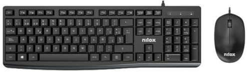 Nilox Teclado y Ratón NXKME0012 Negro QWERTY Español