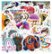 50 Stück Musik Aufkleber Pack Musik Sticker Set wasserdichte Vinyl Sticker für Laptop Kinder Autos Motorrad Fahrrad Skateboard Gepäck Koffer Computer Aufkleber Graffiti Decal