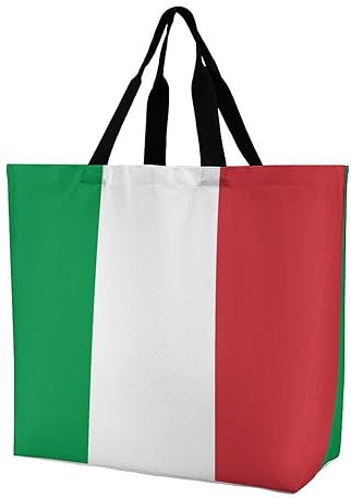 Tragetasche mit großer Kapazität für Damen, Einkaufstaschen, Schultertasche, Strandtasche, italienische Flagge, Tragetasche, Italien-Flagge, 40x40x16cm