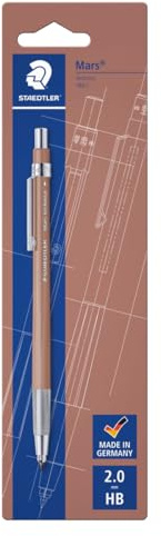 STAEDTLER Mars technico 780 Druckbleistift – Rosewood, 2 mm | Fallminenstift, Metall-Clip, integrierter Spitzer – zum Zeichnen & Skizzieren – Art.-Nr. 780 C-78BK
