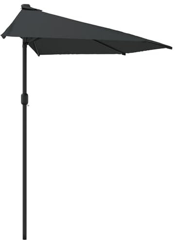 CLALER Halber Sonnenschirm 300x155x223cm, Halber Terrassenschirm 3m, Halbkreis Öffnung Schattenüberdachung, Sonnenschutz, UV-Schutz, für Wand, Veranda oder Balkon Möbel, Dunkelanthrazit