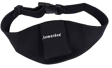 TOGEVAL Mic Belt Microphone Transmitter Pouch Belt for Fitness Instructors Comfortable Sturdy Black