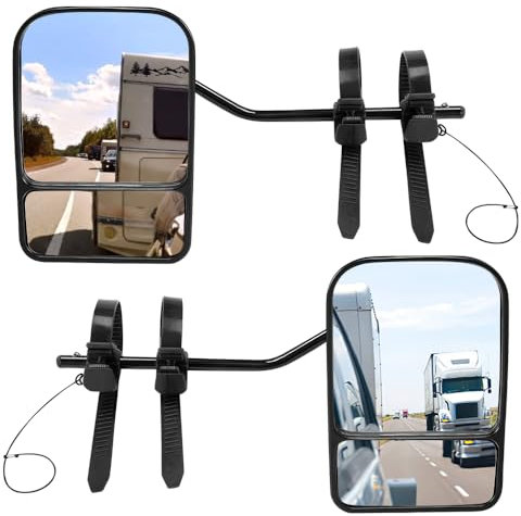 2 Stück Wohnwagenspiegel Verstellbarer Zusatzspiegel Außenspiegel, Universal Caravanspiegel AnhäNgerspiegel für Wohnmobile Auto Caravan PKW Anhänger Links + Rechts (Style D)