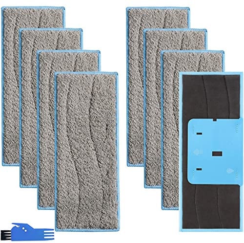 EATBALE Washable Wet Mopping Pads for iRobot Braava Jet M6 (6110) (6012) (6112) M Series Robot Mop, Washable and Reusable Replacement Wet Pads with Cleaning Brush (8 Pack)