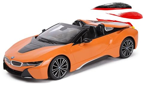 RC ferngesteuertes Auto im offiziell lizenzierten Design, Kompatibel mit BMW i8 Roadster Limited Edition, Modell-Maßstab 1:12, XXL Lizenz-Fahrzeug m. LED-Beleuchtung, Spielzeug f. Kinder u. Erwachsene