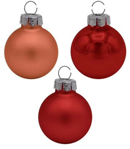 ZauberDeko 45 Weihnachtskugeln Christbaumkugeln Orange Kupfer Rot Mix Glas Christbaumschmuck Weihnachtsdeko