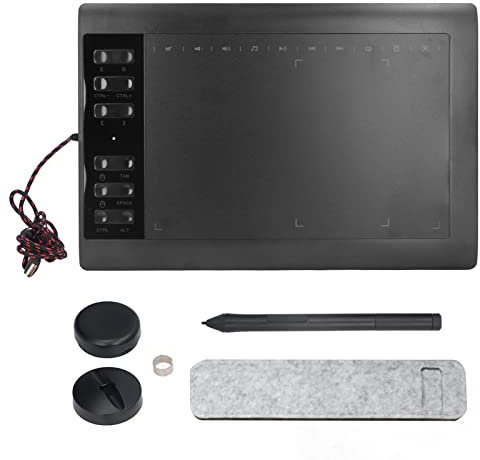 FLEXMAN Tableta Gráfica de Dibujo, 233PPS 5080LPI 14,2 X 9,4 Pulgadas, Tableta Gráfica Digital, Sensibilidad a la Presión de 8192 Niveles, 12 Teclas de Acceso Directo Físico