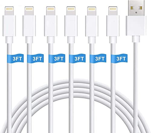 Sundix 6er Pack iPhone Ladekabel, Schnellladeleistung, Lightning to USB Kabel, Datenkabel 3FT iPhone Kabel USB Ladekabel für iPhone 14/13/12/11/XS Max/XR/X/8/7P/6/5S/SE, Mini/Air/Pro