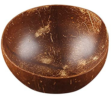 EAZHOP Kokosnuss Schale, 1 Stück Naturbelassene Coconut Bowls, Müslischalen aus Kokosnuss Schalen, Dessertschalen, Salatschüssel oder Smoothie Bowl