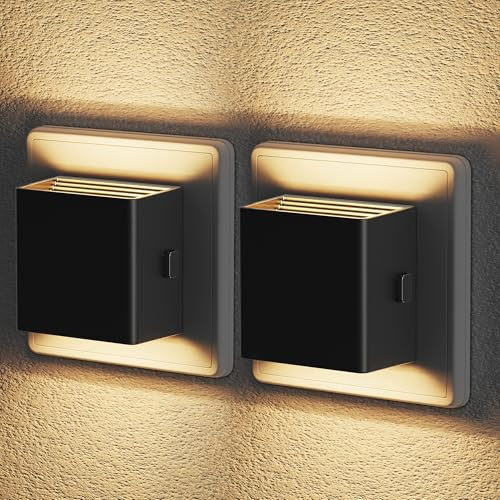 Emeritpro Nachtlicht, Nachtlicht Steckdose mit Dämmerungssensor, 1W LED Steckdosenlicht, Einstellbare Helligkeit, 3000K Warmweißes, für Kinderzimmer, Schlafzimmer, Flur, Treppe, Küche, 2 Stück