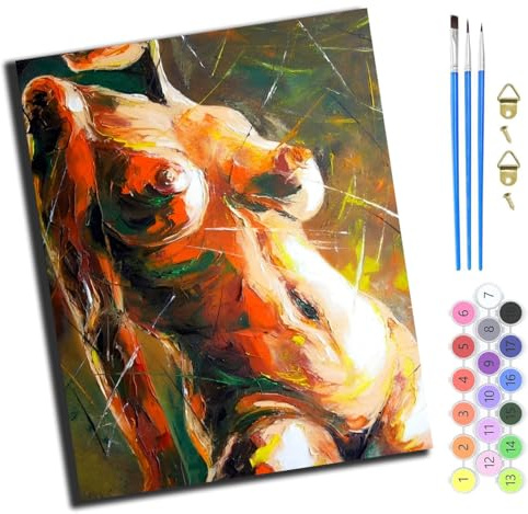 XIAOYOUQIAN Schönes Ölgemälde Nackte Gemalte Frau,Malen Nach Zahlen Erwachsene,40X50Cm,Be Creative Heimdekoration Anfänger Mit Pinsel Und Acrylfarben Ölgemälde Für Home Decor,Ohne Rahmen