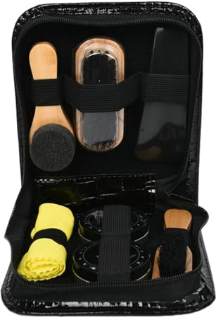 Generico Kit per Lucidare Scarpe - Kit Per Lucidare Scarpe Di Pelle | Set Pulizia Con Spazzola Per Occasioni Quotidiane Feste Matrimoni Riunioni Familiari