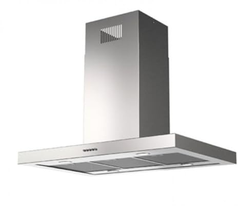 TECNO-WIND LEVEL 90 K560I0005, Cappa a Isola 4 Velocità, Acciaio Inox, Classe A, Illminazione LED, Misure cm 90x60x110