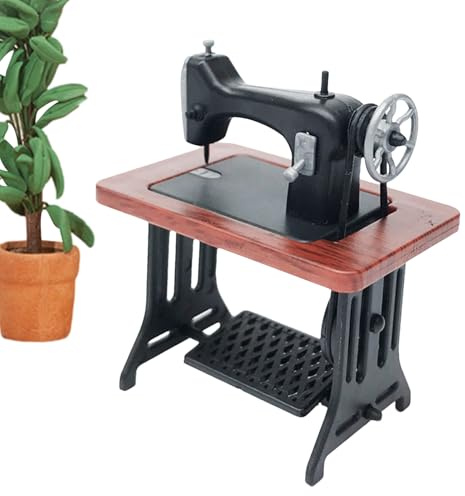 Nähmaschinen Szenen Modell | Miniatur Nähmaschine Puppenmöbel | 1 24 Maßstab Vintage Szenerie Einrichtungsgegenstände | Rollenspiel Zubehör für Vorschulkinder Mädchen Schülerinnen und