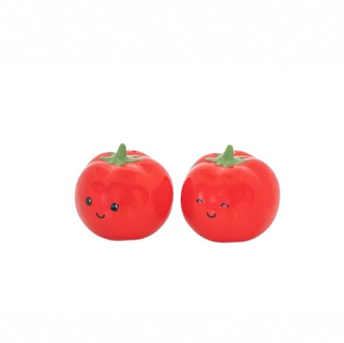BARBACADO Duo Sal y Pimienta Tomates, Salero y Pimienta en Forma de Tomate, Regalo Decorativo