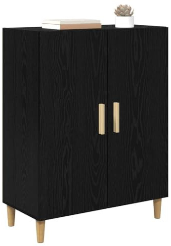 vidaXL Sideboard Schwarz Eichen-Optik 70 x 34 x 90 cm Holzwerkstoff