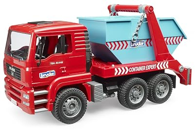 bruder 02741 - MAN TGA Absetzcontainer LKW | Lastwagen, Baufahrzeug, Container LKW, Spielzeug ab 3 Jahren, Maßstab 1:16