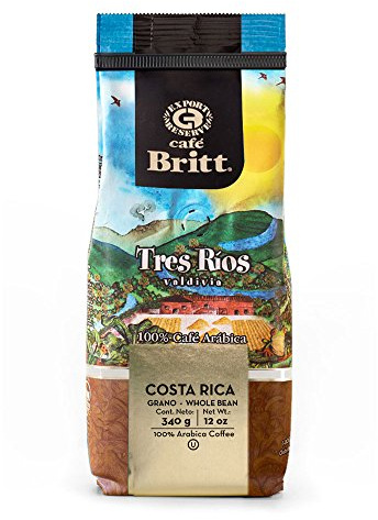 Cafe Britt Costa Rica Tres Ríos Valdivia Arabica ganze Bohne Kaffee, 340 g Packung