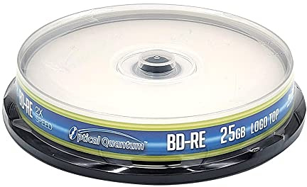 Optical Quantum OQBDRE02LT-10 2X 25 GB BD-RE Single Layer Blu-Ray ReWritable Logo Top 10-Disc Spindle