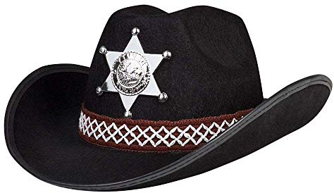 Boland - Kinderhut Sheriff junior, silberner Stern, Hutkordel, Cowboy, Karneval, Fasching, Halloween, Mottoparty, Verkleidung, Theater