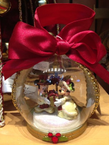 Disney Park Mickey Minnie Maus Viktorianischer Weihnachten Ornament Klar New