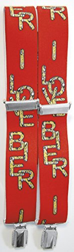 Hosenträger mit Print - I Love Bier - 06578 rot