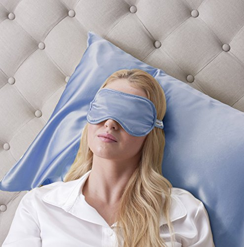 Jasmine Silk Luxus 100% Seide Schlafmaske Augenmaske Reisen Silk Eye mask - Blau