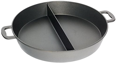 AMT Gastroguss Großraumpfanne/Grillpfanne für Garten und Profibereich, Ø 80 cm, mit Mittelsteg, nicht induktionsgeeignet, Lotan® Antihaft-Veredelung, Gusspfanne (Aluguss), AMZN-980S