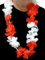u 12x Blumenkette/Hawaiikette / Halskette - rot-weiß (Polen, Österreich, Schweiz, England.) - Umfang zirka 100cm (1m)