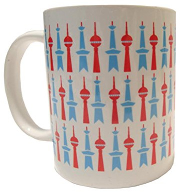 Kaffeetasse / Becher: Berliner Fernsehturm und Berliner Funkturm, Keramik, bunt