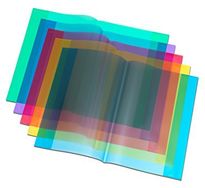 10 Heftumschläge / Hefthüllen DIN A5 / je 2x grün, rot, gelb, blau, violett