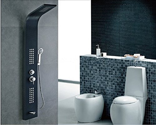 GOWE Colonne de douche avec mitigeur pour baignoire et jets de massage Noir