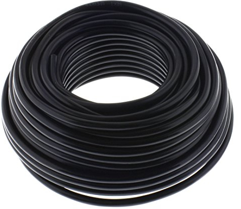 Cavo per altoparlante rotondo 2 X 1,5 mm² – Nero – 25 m – RCA – Cavo per installazione PA – Cavo audio – Box cavo