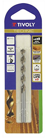 tivoly 10864020250-Spiralbohrer Holz Technic mit Maßeinteilung, grau, Bronze