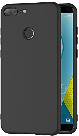 AICEK Cover per Honor 9 Lite, Cover Huawei Honor 9 Lite Nero Silicone Case Molle di TPU Sottile Custodia per Honor 9 Lite (5,65 Pollici)