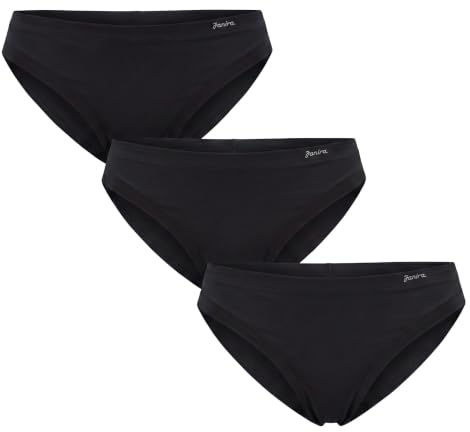 JANIRA Pack of 3 Essential Brislip Model Panties, Black/White, M