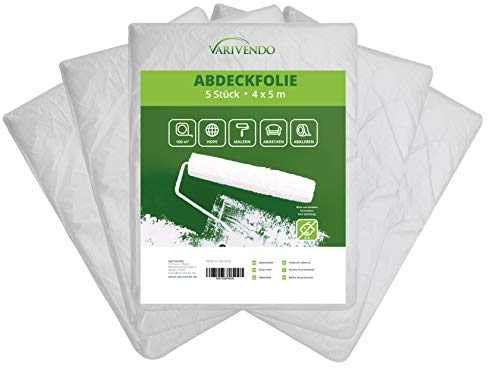 varivendo Lot de 5 bâches de protection en polyéthylène haute densité 4 x 5 m