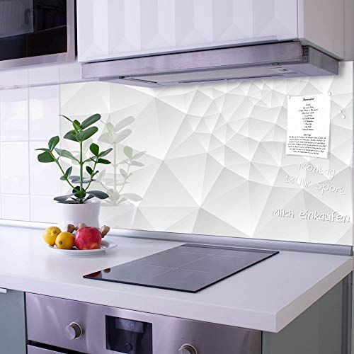 banjado Küchenrückwand Glas ohne Bohren 100x50cm – Glasrückwand Küche mit Motiv Nautilus/Spritzschutz Küchenrückwand Glas/selbstklebende Küchenrückwand Platte - magnetisch & beschreibbar