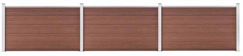 vidaXL Gartenzaun WPC Sichtschutzzaun Lamellenzaun Windschutz Sichtschutz Zaun Steckzaun Systemzaun Garten 526x106cm Braun Aluminiumstange