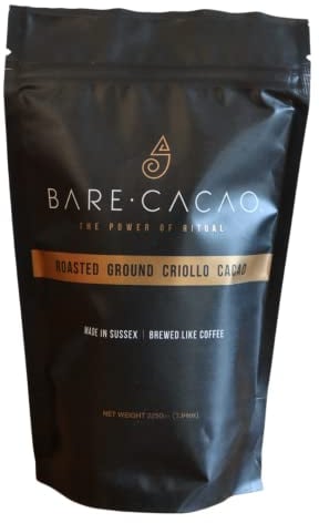 Bare Cacao New Organic Coffee Alternative Drink, Low Calorie, Caffeine and Gluten Free Beverage, Suitable for Vegan and Diabetic, High in Antioxidants, Magnesium, Zinc Iron, Copper and Potassium 225g