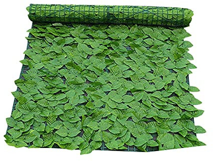 Artificielle Clôture Feuillage Balcon Protection, Artificiel Haie Feuillage Canisse Lierre Clôture de Confidentialité Brise Artificiel pour Balcon, terrasse, Jardin (haie uniquement) (C, 0.25 x 0.5 M)