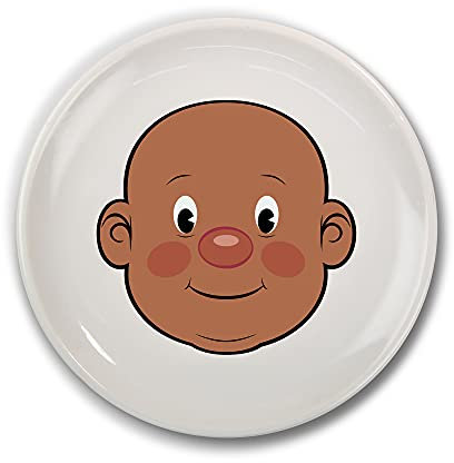 Genuine Fred, Lebensmittelgesicht, Keramik-Teller, 21,6 cm Durchmesser, Weiß