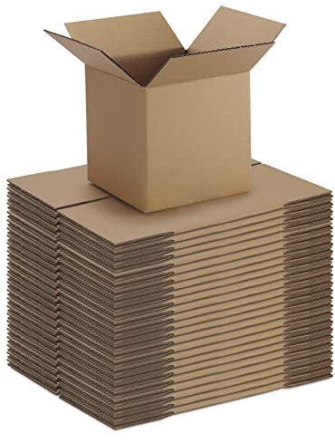CRUGLA Cajas de envío 6x6x6 para pequeñas empresas, cajas cuadradas de cartón para envío, caja de correo corrugado Kraft para embalar, 25 paquetes