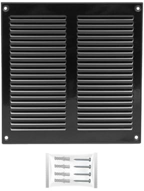 H&C VENT Rejilla Ventilación 200 x 200mm Metálica │Para Extractor de Baño Cocina Exterior HVAC │ Rejilla Aire Acondicionado AC Conductos Pared Techo Tubo │ Cubierta de Acero Rectangular con Mosquitera